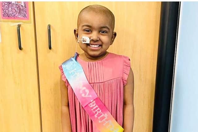 Esha, 5, has acute myeloid leukaemia.