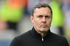 Grimsby manager Paul Hurst during the English FA Cup quarter-final football match between Brighton & Hove Albion and Grimsby Town at the Amex stadium in Brighton, on the south coast of England on March 19, 2023.(Photo by GLYN KIRK/AFP via Getty Images)
