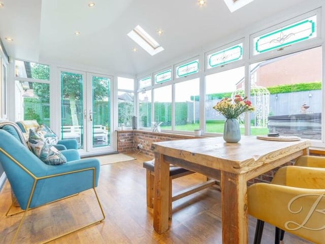 The third main room in the £375,000-plus Kirkby bungalow is this brilliant conservatory, which has space for a dining table.