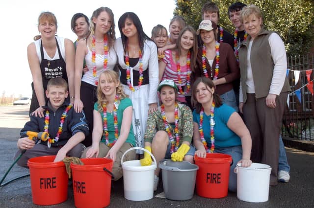 Fundraisers who took part in a car wash held at Kirkby's Hill Methodist Church to raise money to supprt Ashfield School Choir on their trip to Germany.