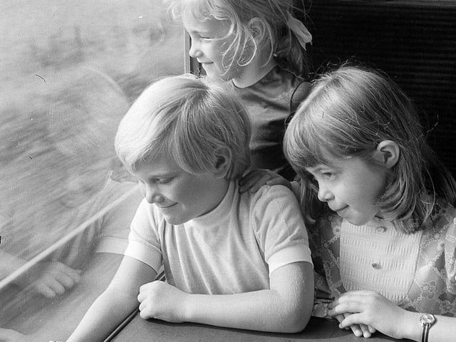 These Clipstone youngsters enjoy a trip to Skegness in 1973.