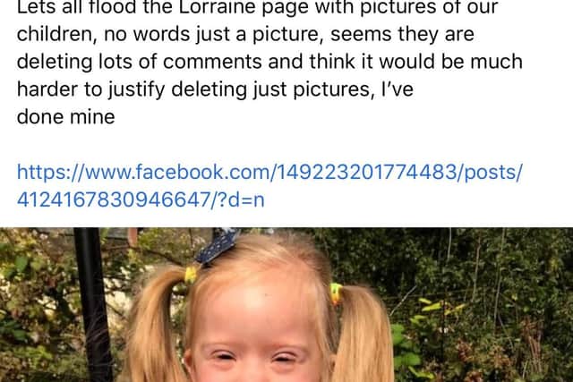 The screen shot of Jossie May on the website before it was deleted. Picture Stephanie Stone