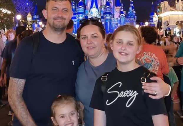 Willow's dad David, mum Charlotte and big sister Kara.