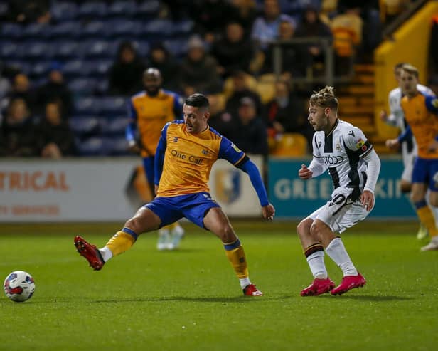 Mansfield Town midfielder Anthony Hartigan during the Sky Bet League 2 match against Bradford City AFC at the One Call Stadium, 08 Nov 2022.  
Photo credit should read : Chris Holloway / The Bigger Picture.media