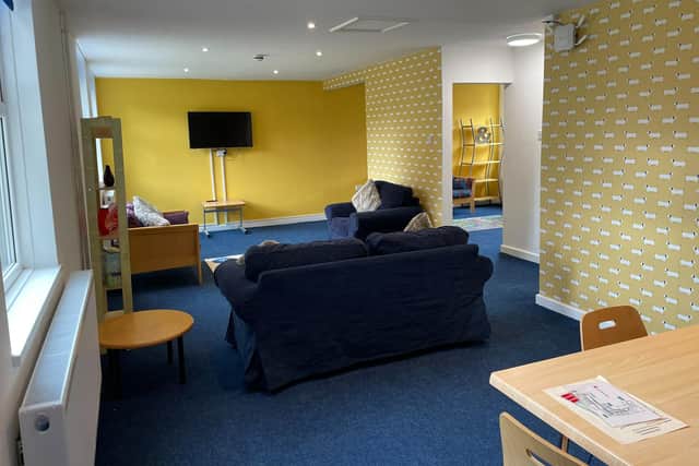Residential support workers helped brighten up Dawn House school's lounge