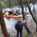 Dean was on hand with a canoe to rescue stranded drivers in Newstead.