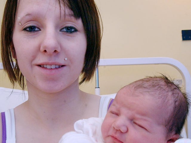 Kayleigh Marriott from Sutton with baby Alexis Jade also born on Christmas Day 2007 at King's Mill Hospital weighing 8lbs 4ozs.