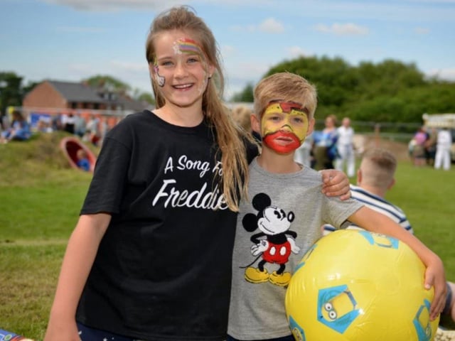 Showing off their face painting at the 2019 Underwood Show are Underwood Festival 2019 are Sophia and Jack Statham
