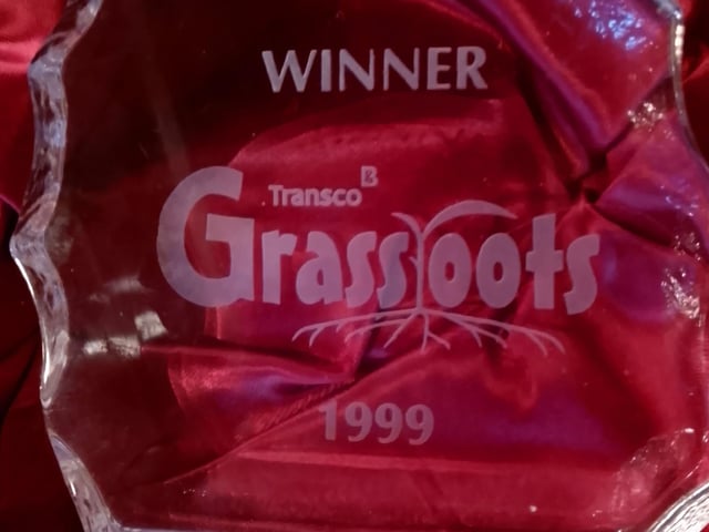 An award from Transco, who provided the original time capsule tube.