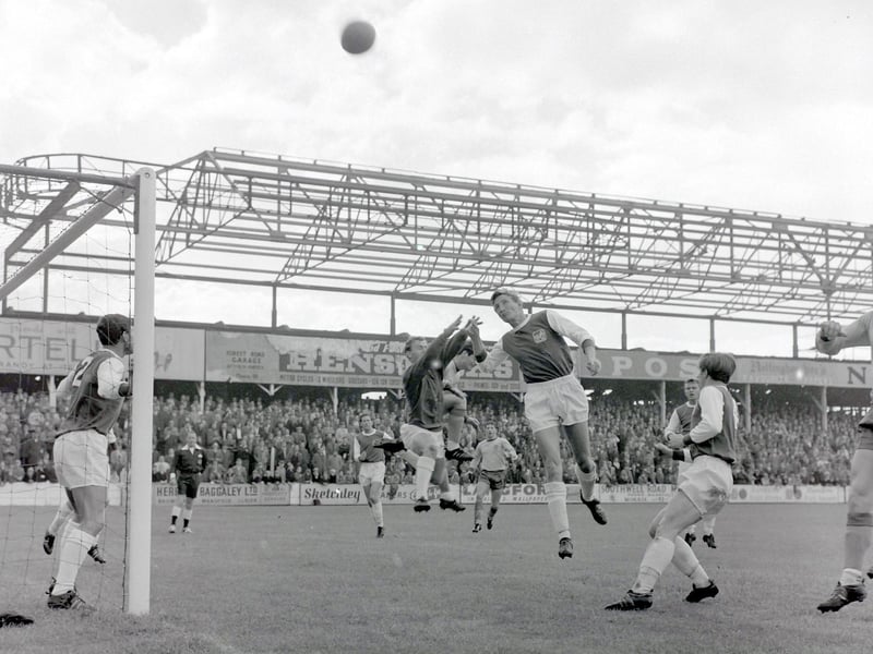 Stags v Brighton in August 1965 as the new West Stand takes shape.
