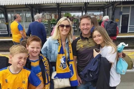 Mansfield Town fans make their way to Wembley.