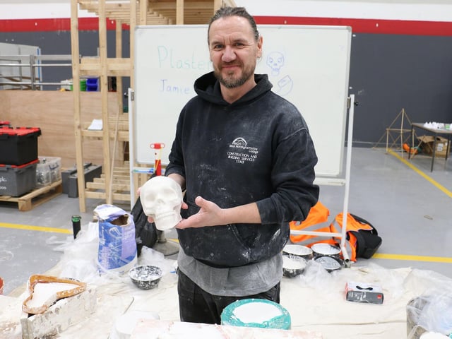 A plaster moulding workshop was delivered by Jamie Higgins from the college's construction curriculum
