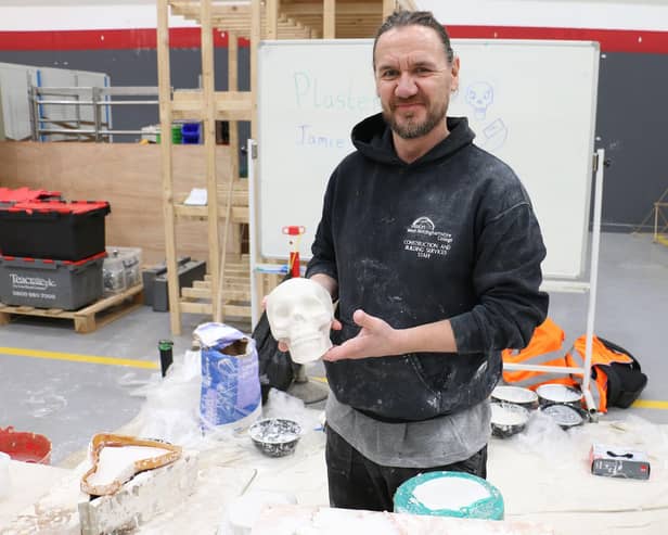 A plaster moulding workshop was delivered by Jamie Higgins from the college's construction curriculum