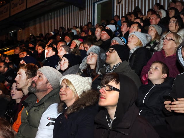 The large crowd enjoy the fireworks display in 2017.