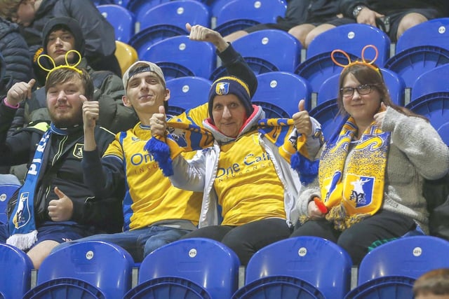 Mansfield Town fans ahead of the League Cup tie with Port Vale.