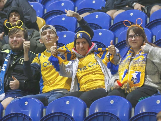 Mansfield Town fans ahead of the League Cup tie with Port Vale.