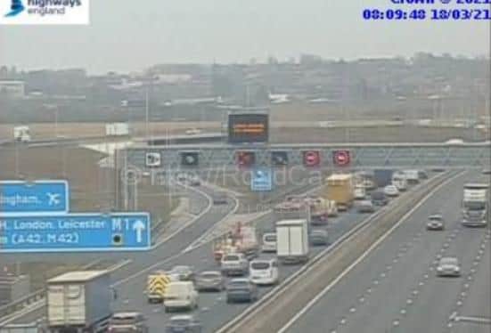 The scene at Junction 24A. Photo: Highways England