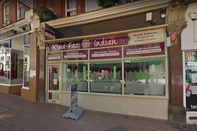Rima Faz Indian on Leeming Street, Mansfield, was given a five-out-of-five rating after an assessment on September 21.