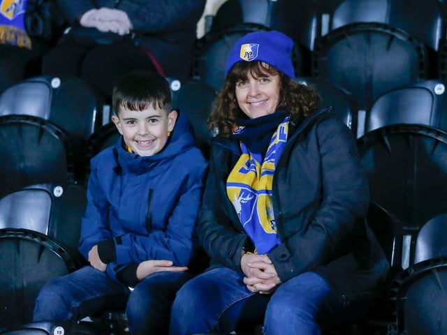 Some of the Mansfield Town fans who headed to Burton for the EFL Trophy defeat.