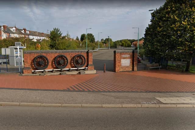 The entrance to Kirkby Railway Station.