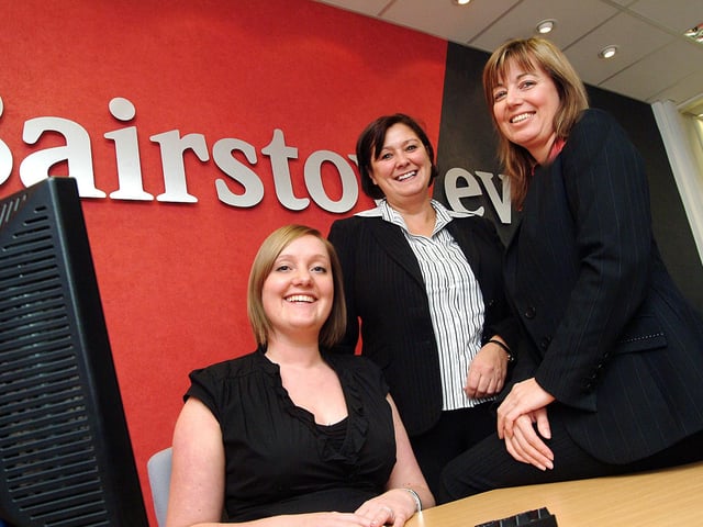 Mansfield Woodhouse branch of Bairstow Eves, from left, senior negotiator Mirand Jankowski, sales negotiator Cora Birt and branch manager Julie Bentley. Photo taken in 2007.