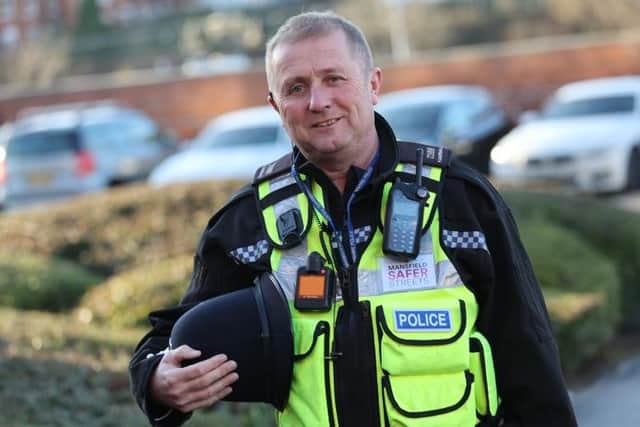 PC Kev Marshall has been policing Mansfield for most of his 21-year policing career and is currently one of a team of seven PCs and PCSOs who patrol the town centre every day.