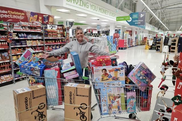 Theresa Duffy with the Rope Project's Christmas appeal collection