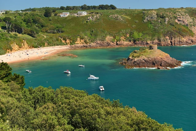 Blue Isands fly to the Channel Island of Jersey, where you can visit Portelet Bay, St Brélade.
