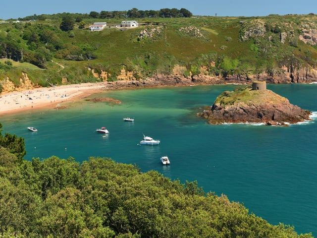 Blue Isands fly to the Channel Island of Jersey, where you can visit Portelet Bay, St Brélade.