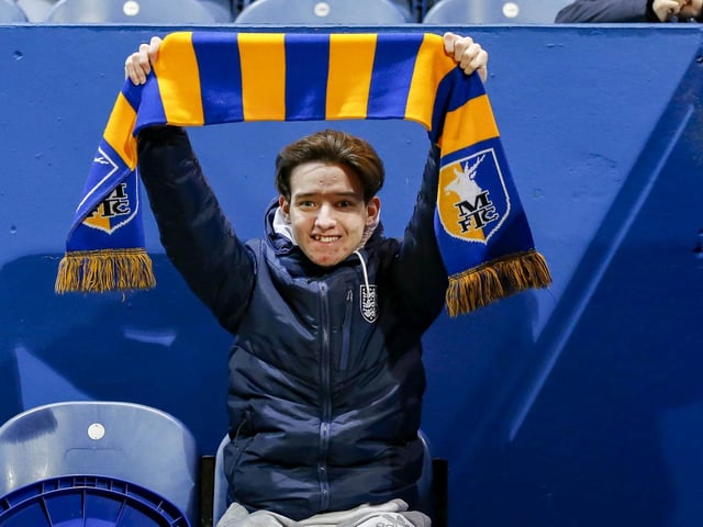 Mansfield Town fans ahead of the draw with Grimsby Town.