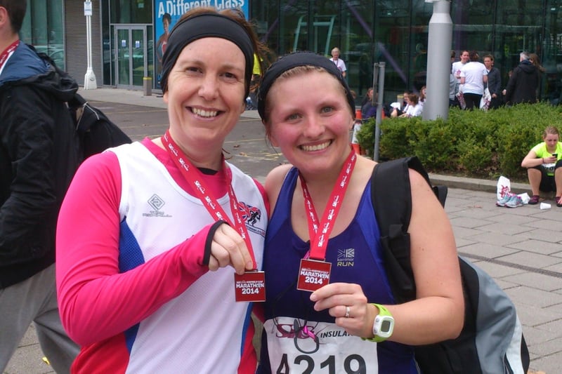 Success for two runners after completing the course.