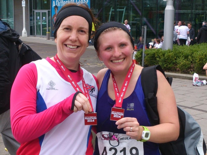 Success for two runners after completing the course.