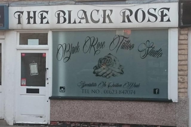 Black Rose Tattoo Studio on High Street, Warsop, has a perfect rating of 5 out of 5 from 36 Google reviews.
