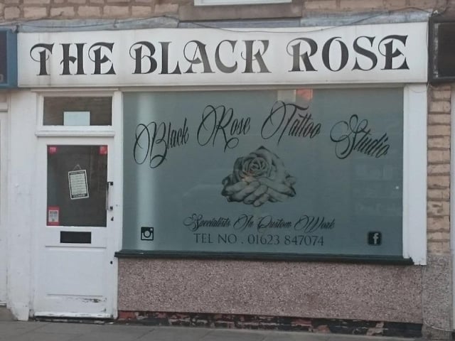 Black Rose Tattoo Studio on High Street, Warsop, has a perfect rating of 5 out of 5 from 36 Google reviews.