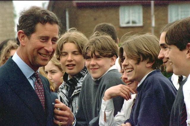 King Charles III, then Prince, visited the area in 1994 at Garibaldi School, Forest Town.