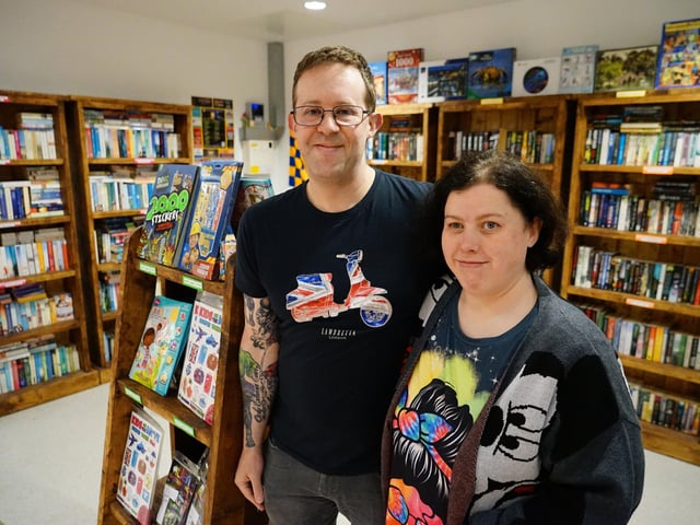 Emma and Richard Heath, of Emma and Richard's Books, in Idlewells Shopping Centre.