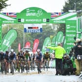 The finish of the Tour of Britain stage in Mansfield in 2018