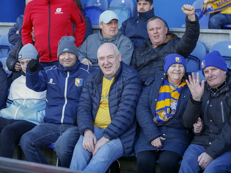 Mansfield Town fans ahead of the victory over Notts County.