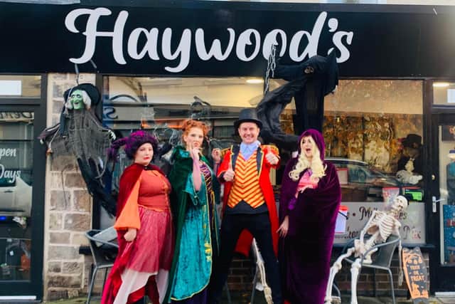 Owner Paul Haywood pictured with the Sanderson Sisters