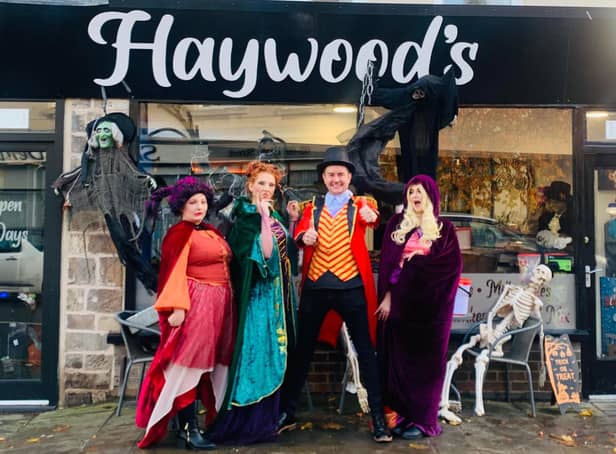 Owner Paul Haywood pictured with the Sanderson Sisters