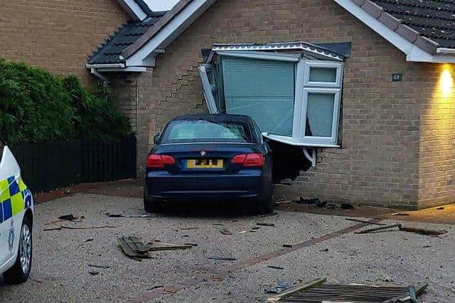 The dramatic pictures show the extent of the damage to the property