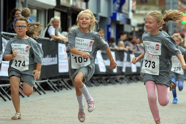 Smiles for these youngsters as they race down the street during the 2016 Active Ashfield games. Is this you or your child?