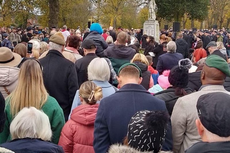 A big crowd gathered for the service at Sutton cenotaph