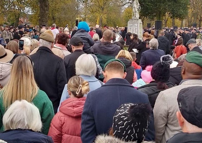 A big crowd gathered for the service at Sutton cenotaph