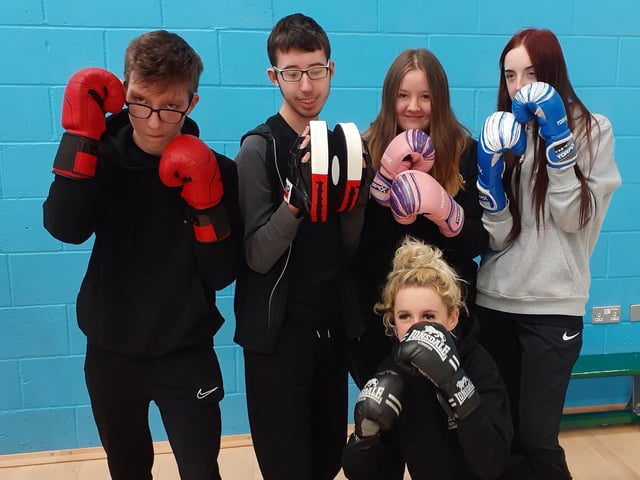 The group learned new boxing skills.