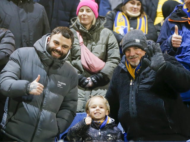 Mansfield Town fans at last night's draw with Sutton United.