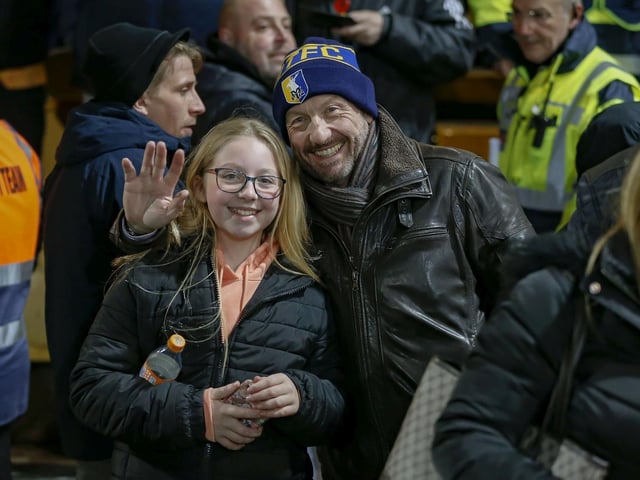 Mansfield Town fans ahead of the draw with Grimsby Town.
