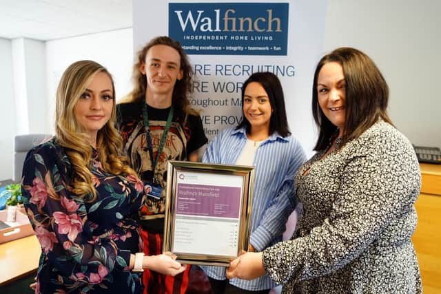 Walfinch Mansfield has been given a good rating. Founder Tiffany Meachim celebrates with staff members Bradley Moore, Jessica Buckingham and Lisa Cox.