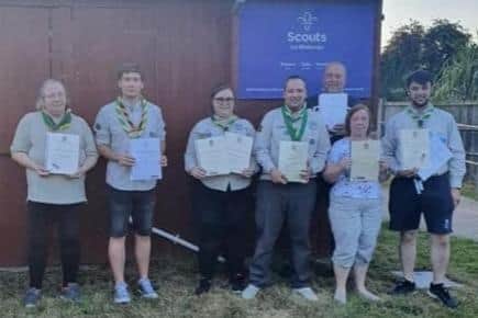 Some of the Bilsthorpe Scouts award winners.