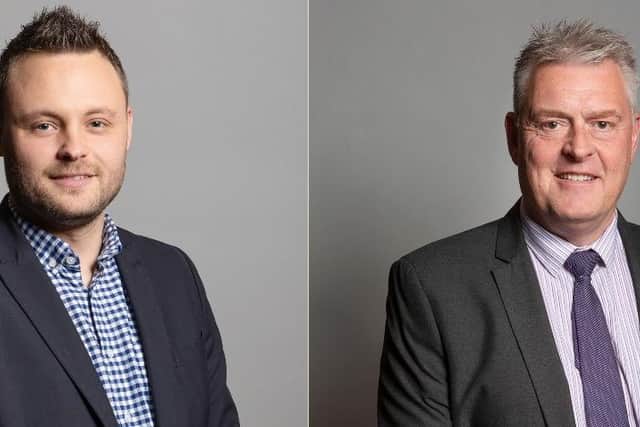 Coun Ben Bradley, Mansfield MP, left, and Lee Anderson, Ashfield MP.